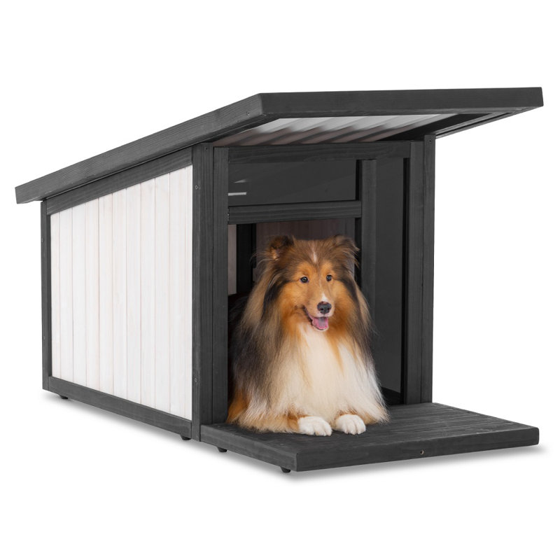 Tucker Murphy Pet™ Contrina Wood Dog House | Wayfair - Portable Dog House For Medium Sized Dogs